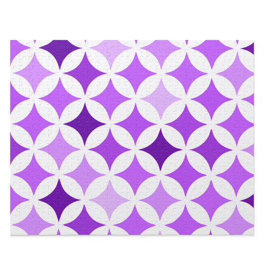 Purple & White Seamless Stars - 500-Piece Jigsaw Puzzle