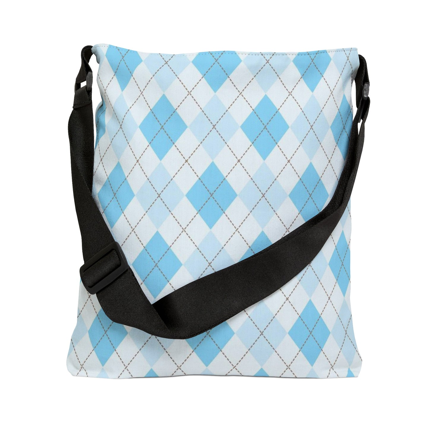 Blue Diamond Check Print - Tote Bag