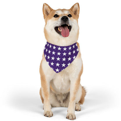 White Stars on Purple - Pet Bandana Collar