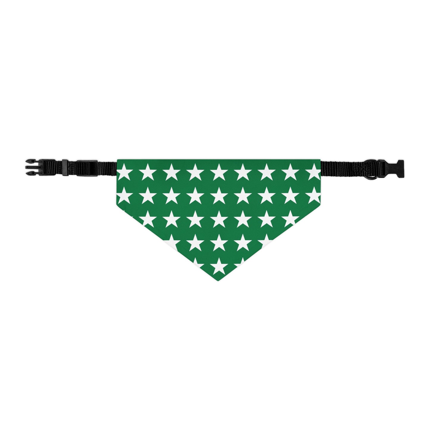 White Stars on Green - Pet Bandana Collar