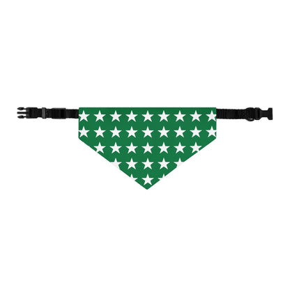 White Stars on Green - Pet Bandana Collar