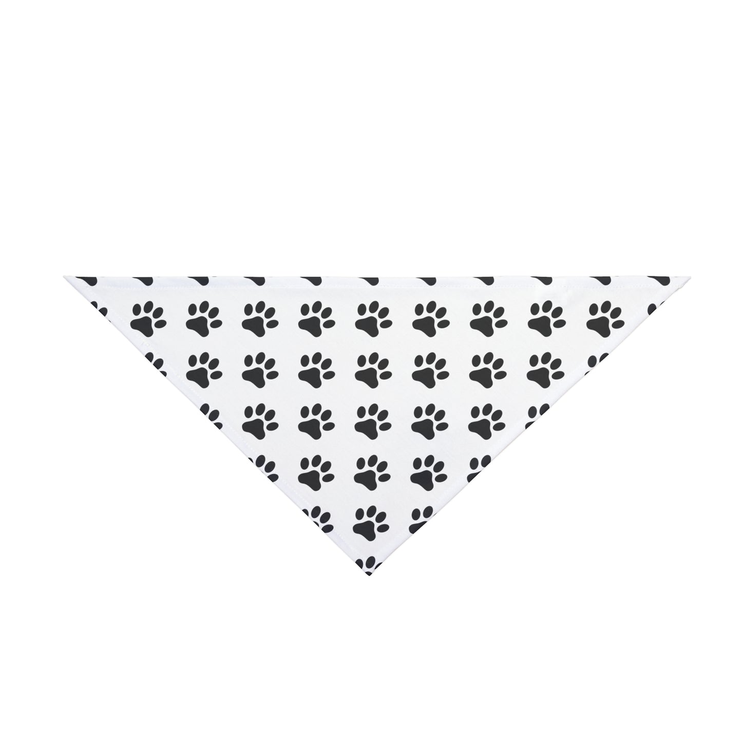 Black Paws on White - Tie Up Pet Bandana