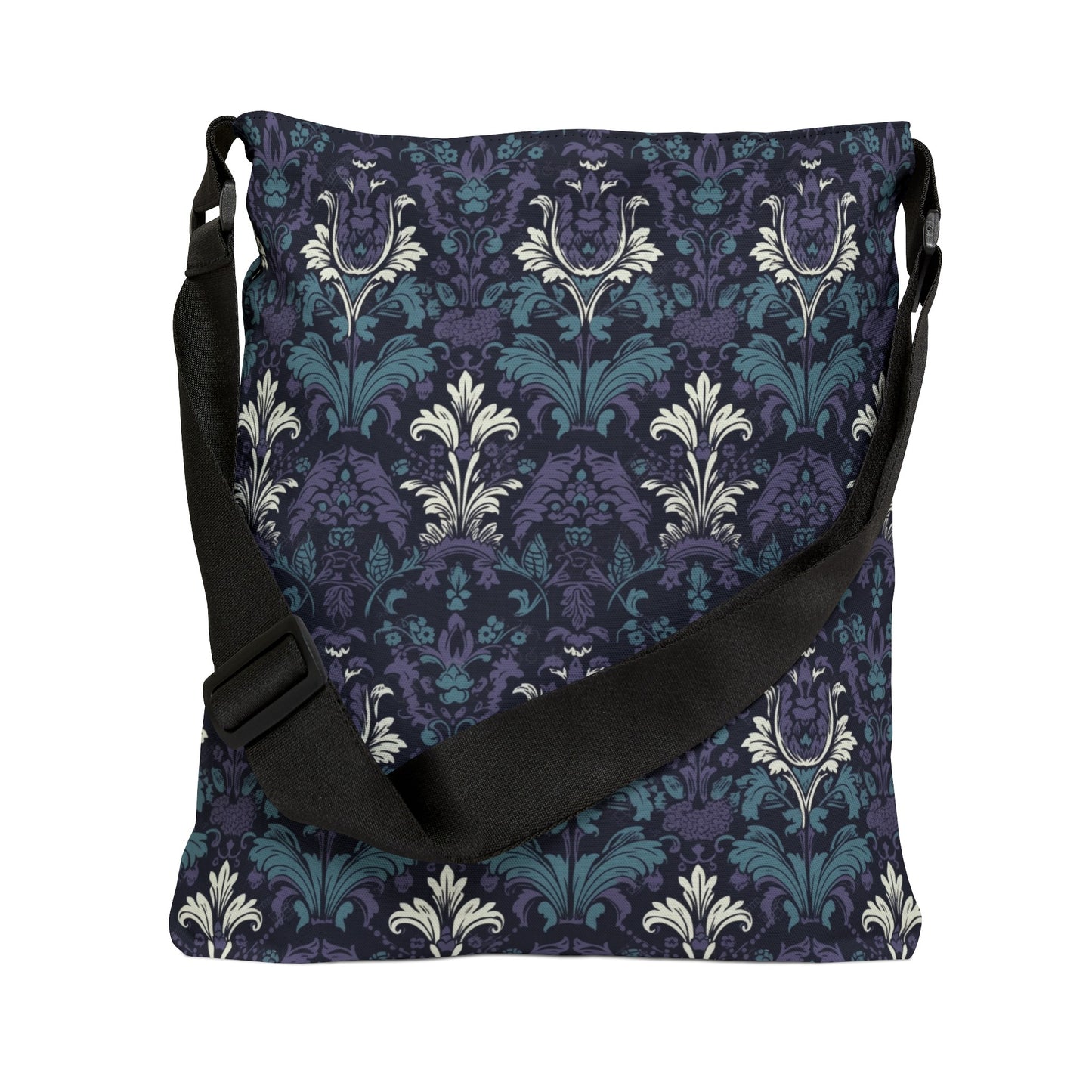 Eggplant Damask Purple Teal Print - Tote Bag