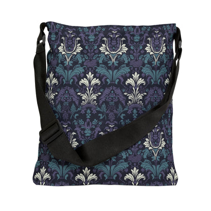 Eggplant Damask Purple Teal Print - Tote Bag