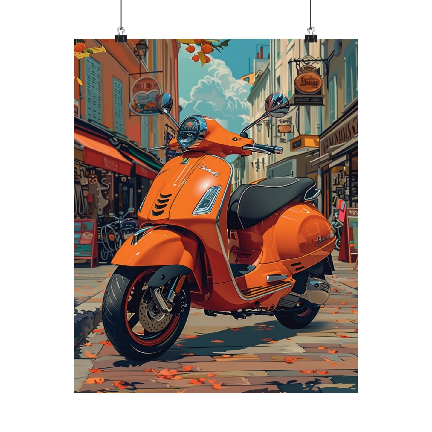 Red Scooter - Physical Print Stunning Premium Poster