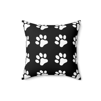 Paw Print on Black - Pillowcase & Pillow