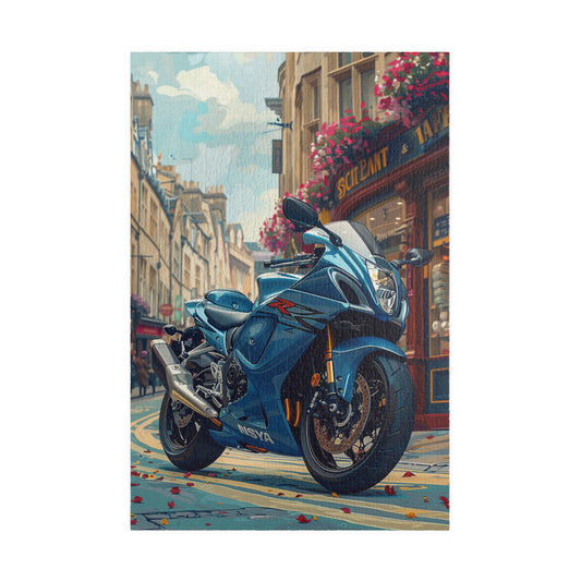 Blue Motorbike - 1014-Piece Jigsaw Puzzle