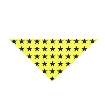 Black Stars on Yellow - Tie Up Pet Bandana