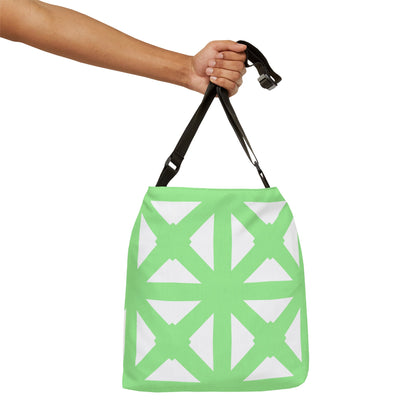 Green and White Bold Lattice - Tote Bag