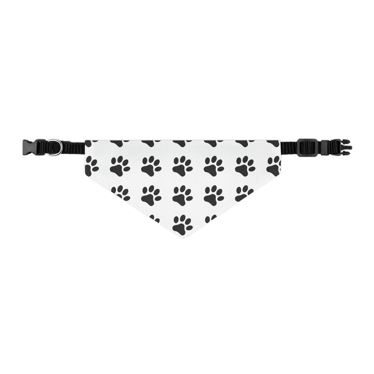 Black Paws on White - Pet Bandana Collar