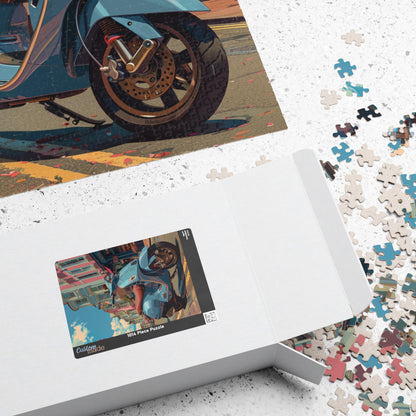 Blue Scooter - 1014-Piece Jigsaw Puzzle