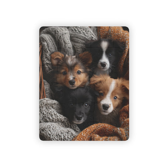 Puppies in a basket - 30-Piece Kids Jigsaw Puzzle