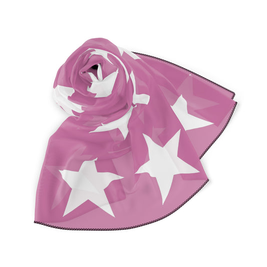 White Stars on Pink Scarf