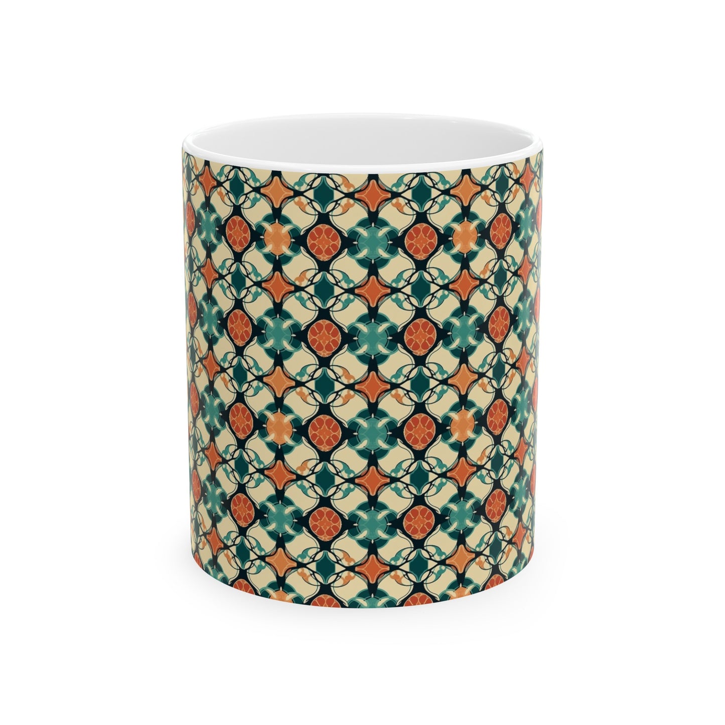 Quatrefoil Print - Green & Orange