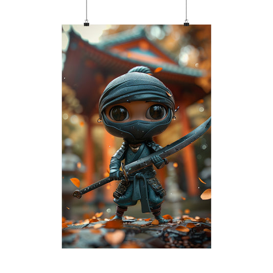 Cute Shadows The Ninja - Physical Print Stunning Premium Poster