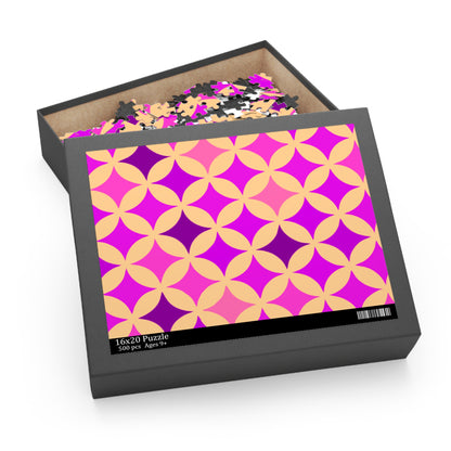 Pink & Purple Seamless Stars - 500-Piece Jigsaw Puzzle