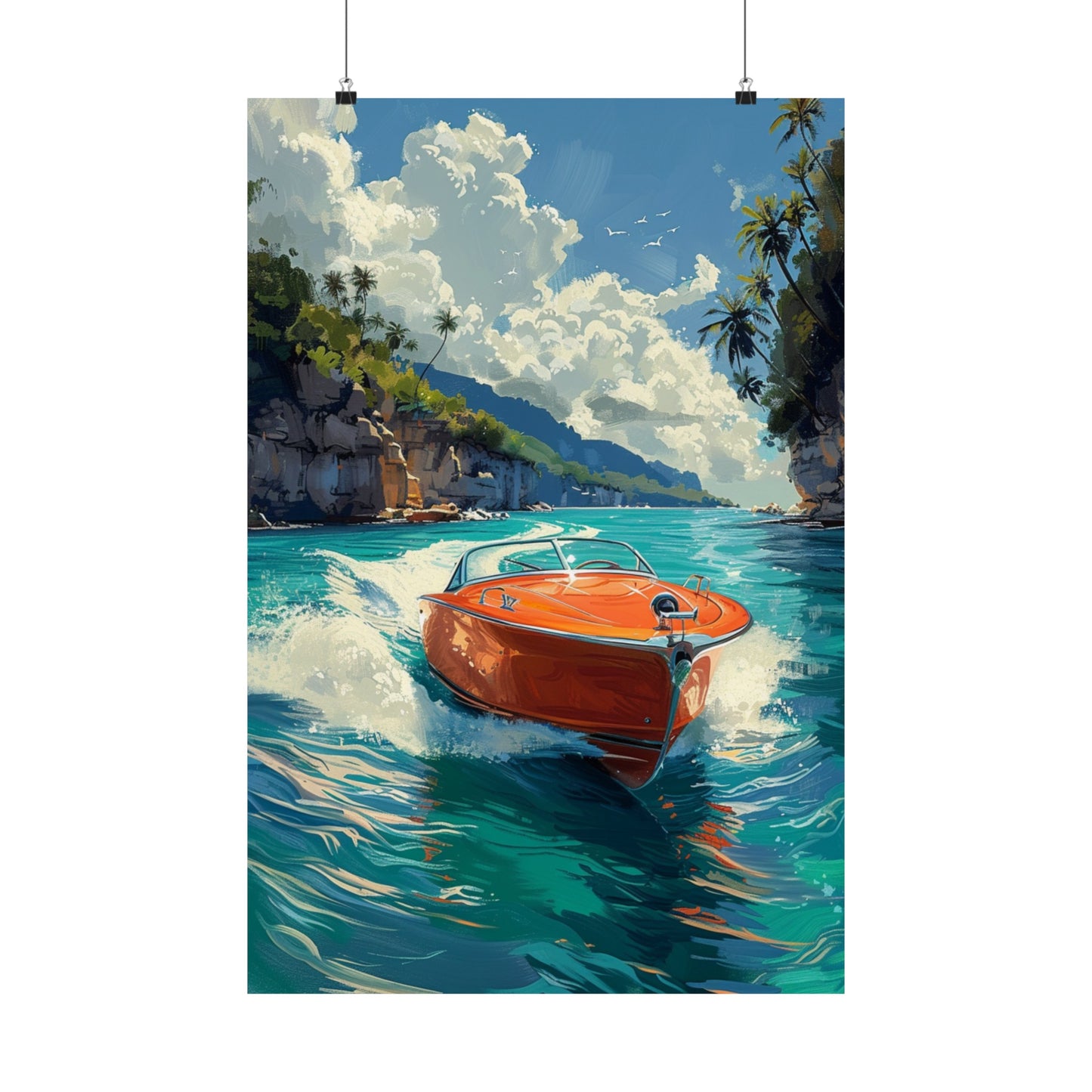 Making Waves Speed Boat - Physical Print Stunning Premium Poster