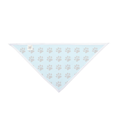 Black Paws on Light Blue - Tie Up Pet Bandana