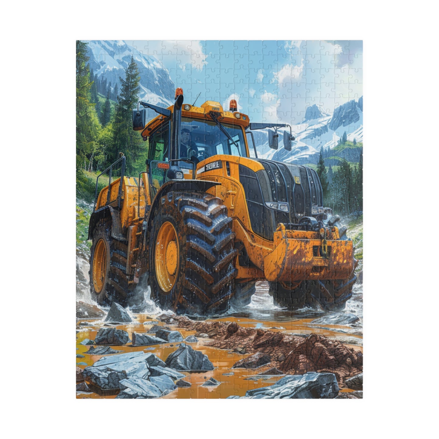 Yellow Tractor - Premium Puzzle Available in 110, 252, or 520 Pieces for Puzzle Lovers