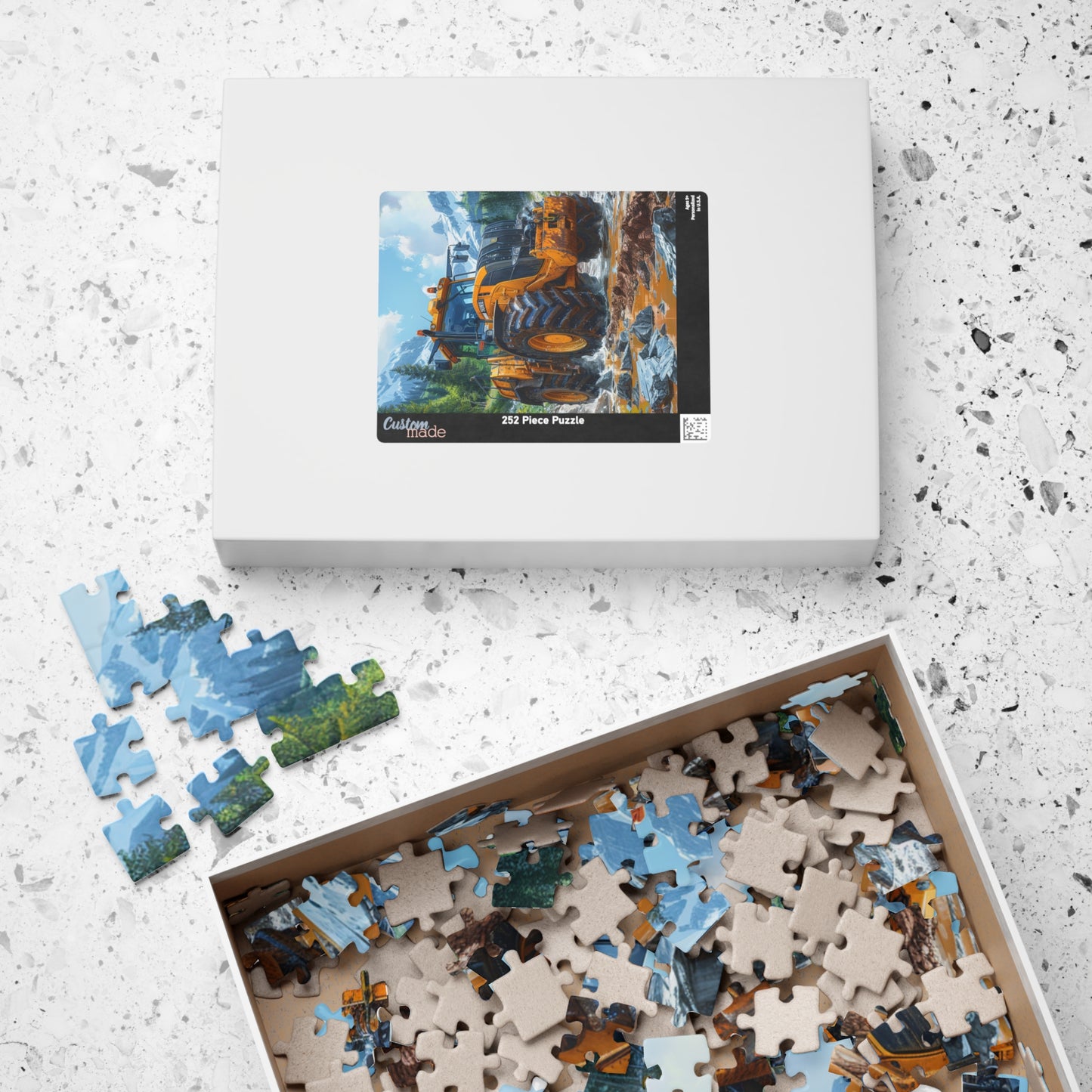 Yellow Tractor - Premium Puzzle Available in 110, 252, or 520 Pieces for Puzzle Lovers