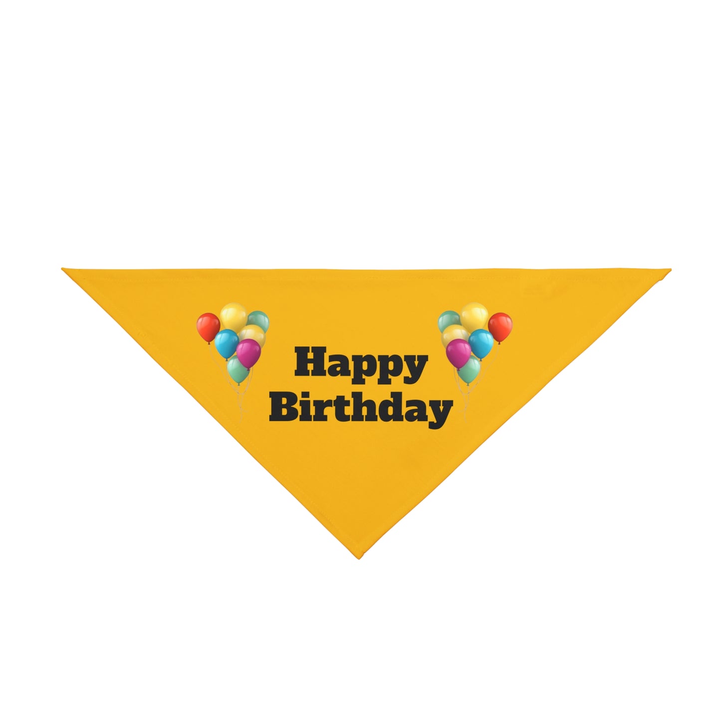 Happy Birthday on Yellow - Tie Up Pet Bandana