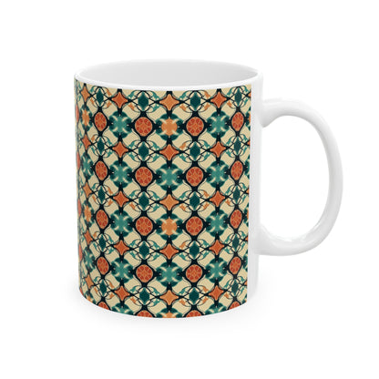 Quatrefoil Print - Green & Orange