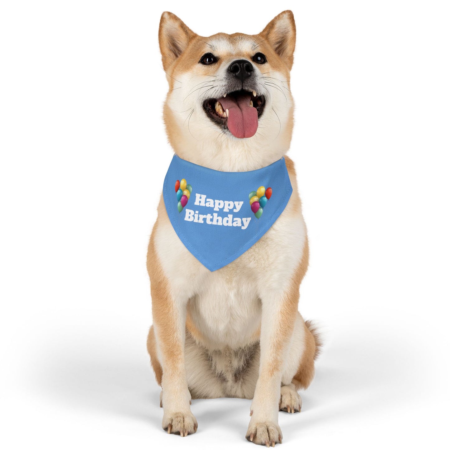 Happy Birthday on Blue - Pet Bandana Collar