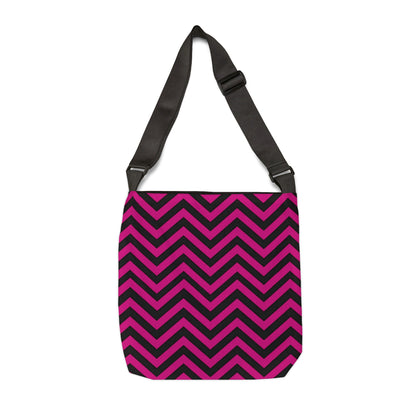 Pink and Black Chevron - Tote Bag