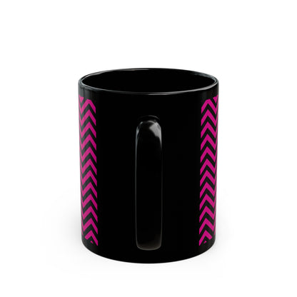 Pink and Black Chevron on Black