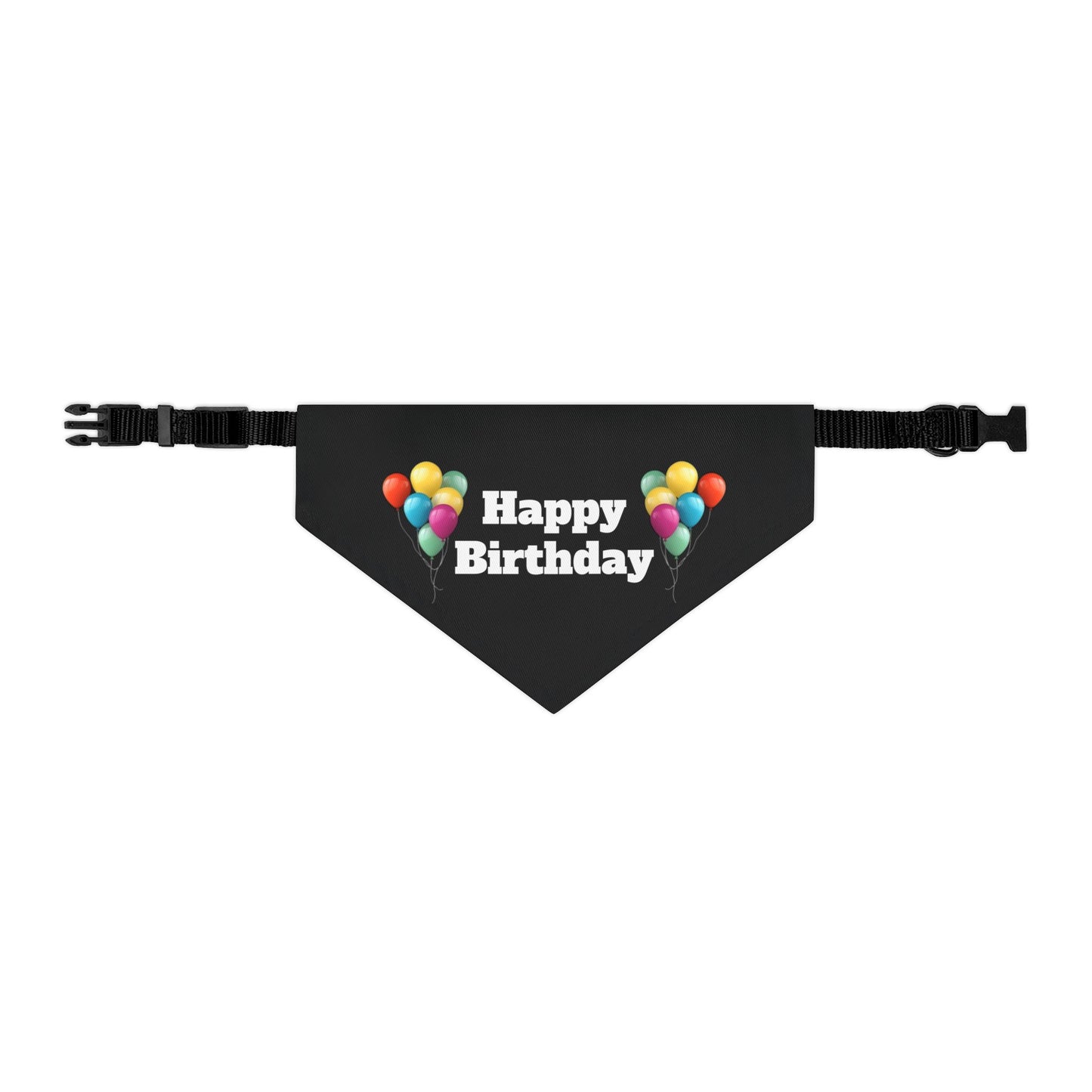 Happy Birthday on Black - Pet Bandana Collar