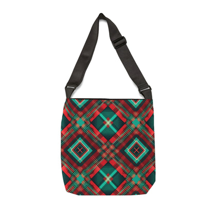 Christmas Theme Tartan Print - Tote Bag