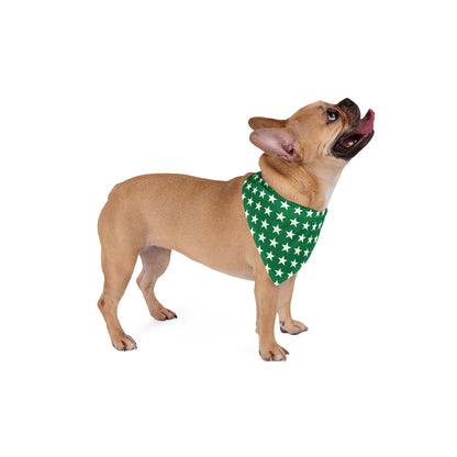 White Stars on Green - Tie Up Pet Bandana