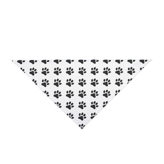 Black Paws on White - Tie Up Pet Bandana