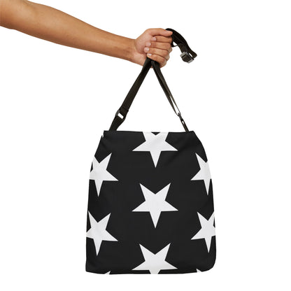 White Stars on Black - Tote Bag