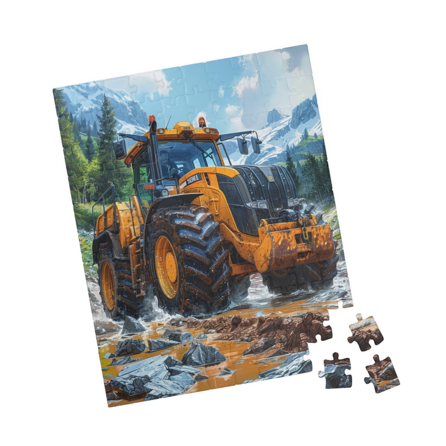 Yellow Tractor - Premium Puzzle Available in 110, 252, or 520 Pieces for Puzzle Lovers