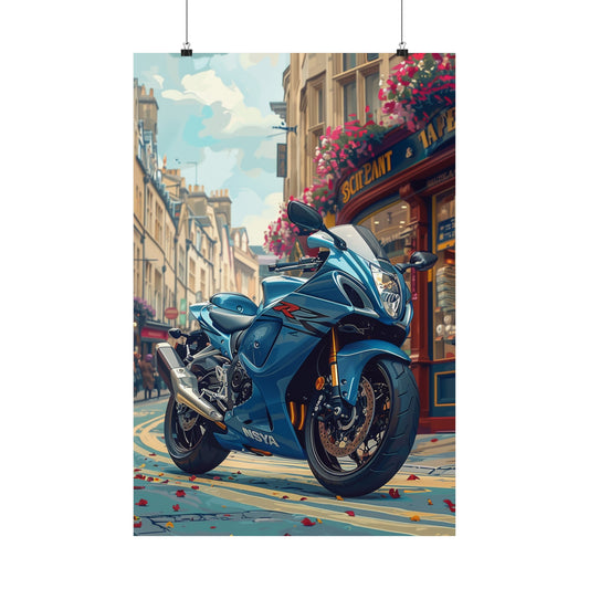 Blue Motorbike - Physical Print Stunning Premium Poster