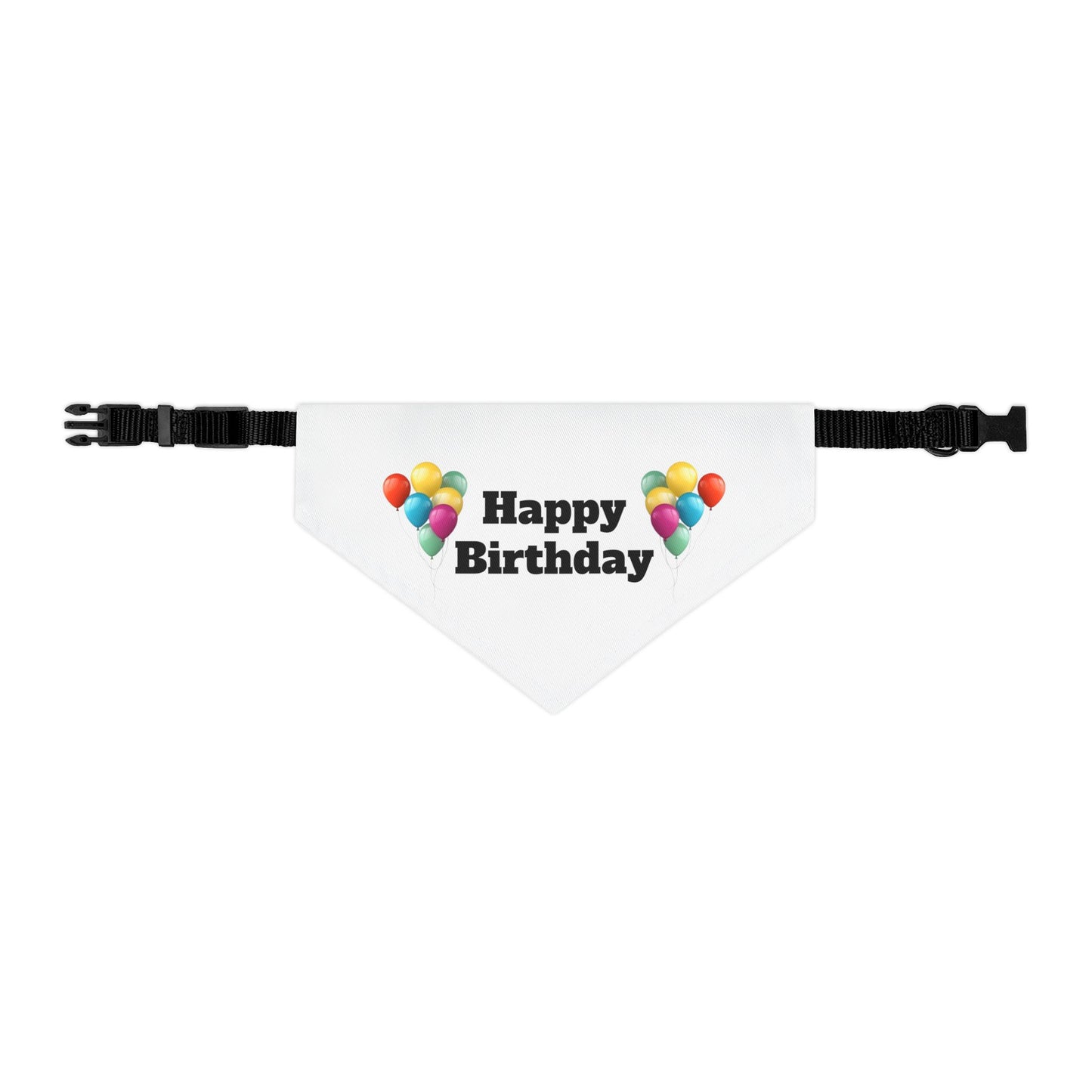 Happy Birthday on White - Pet Bandana Collar