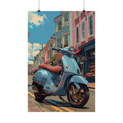 Blue Scooter - Physical Print Stunning Premium Poster