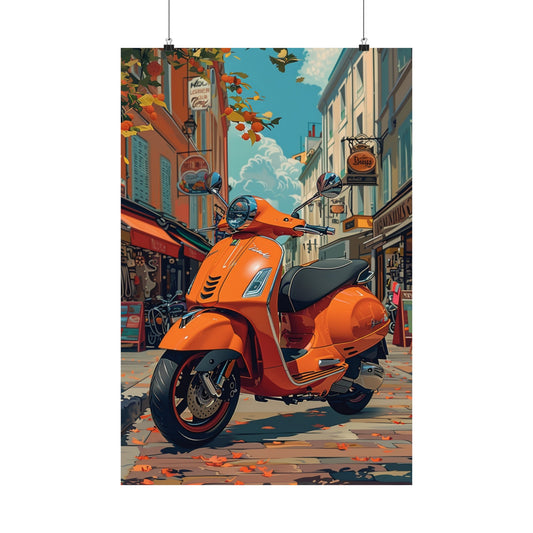 Red Scooter - Physical Print Stunning Premium Poster