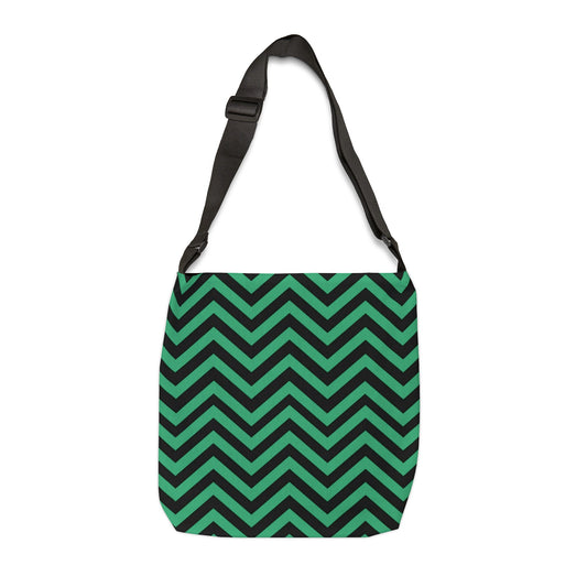 Green and Black Chevron - Tote Bag