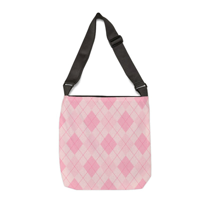 Pink Diamond Check Print - Tote Bag