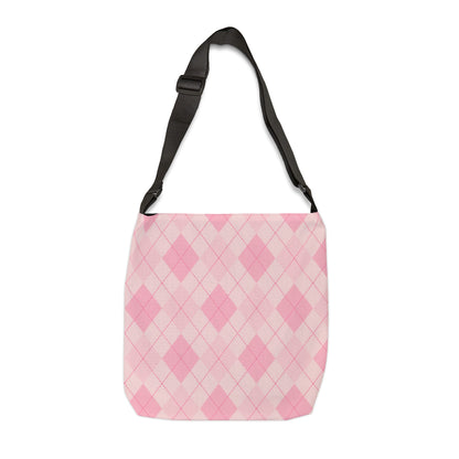 Pink Diamond Check Print - Tote Bag