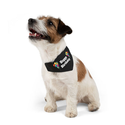 Happy Birthday on Black - Pet Bandana Collar