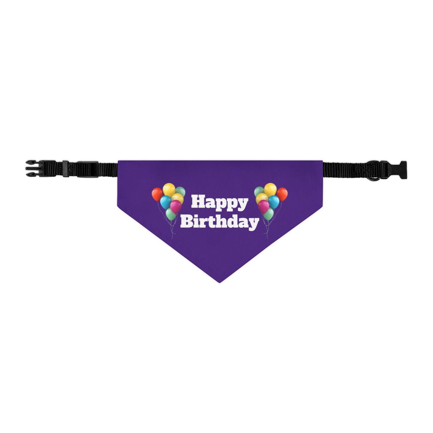 Happy Birthday on Purple - Pet Bandana Collar