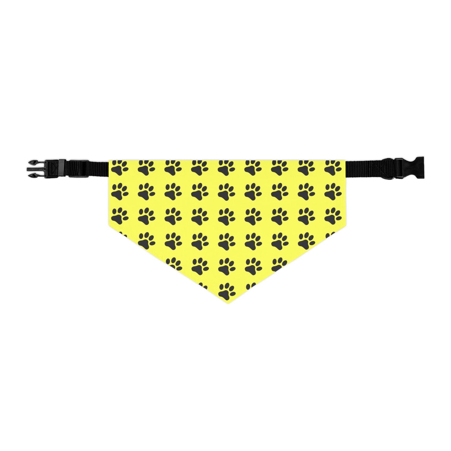 Black Paws on Yellow - Pet Bandana Collar