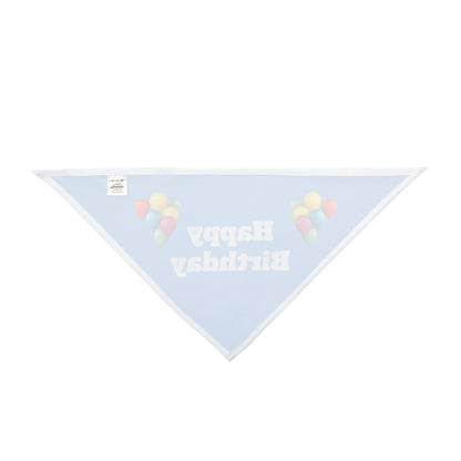 Happy Birthday on Blue - Tie Up Pet Bandana