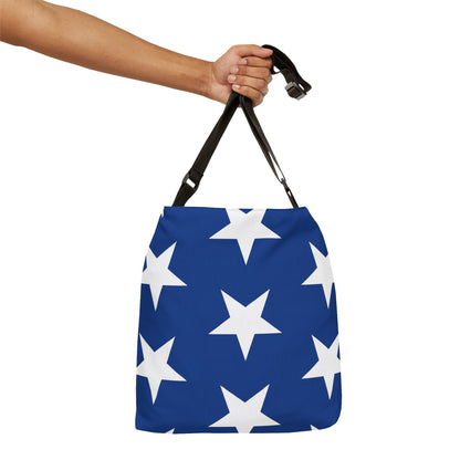 White Stars on Blue - Tote Bag