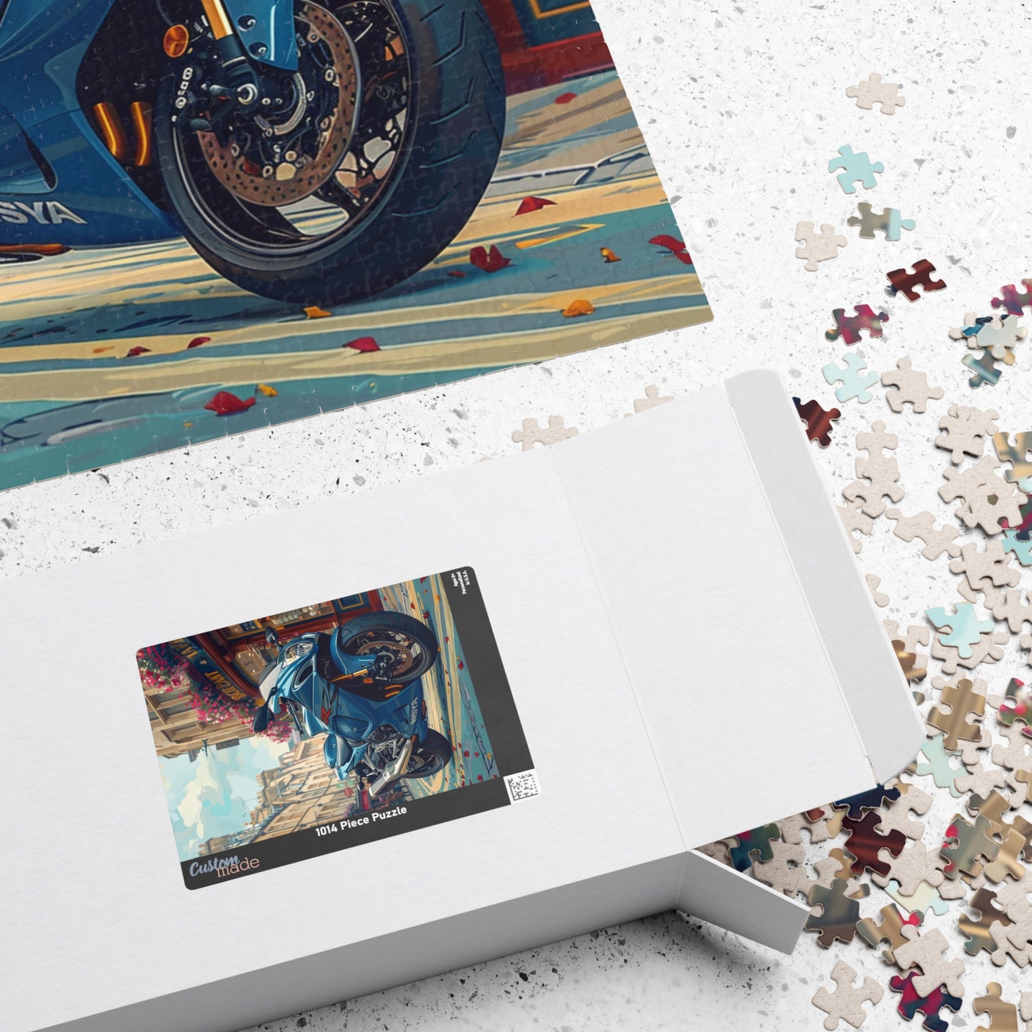 Blue Motorbike - 1014-Piece Jigsaw Puzzle