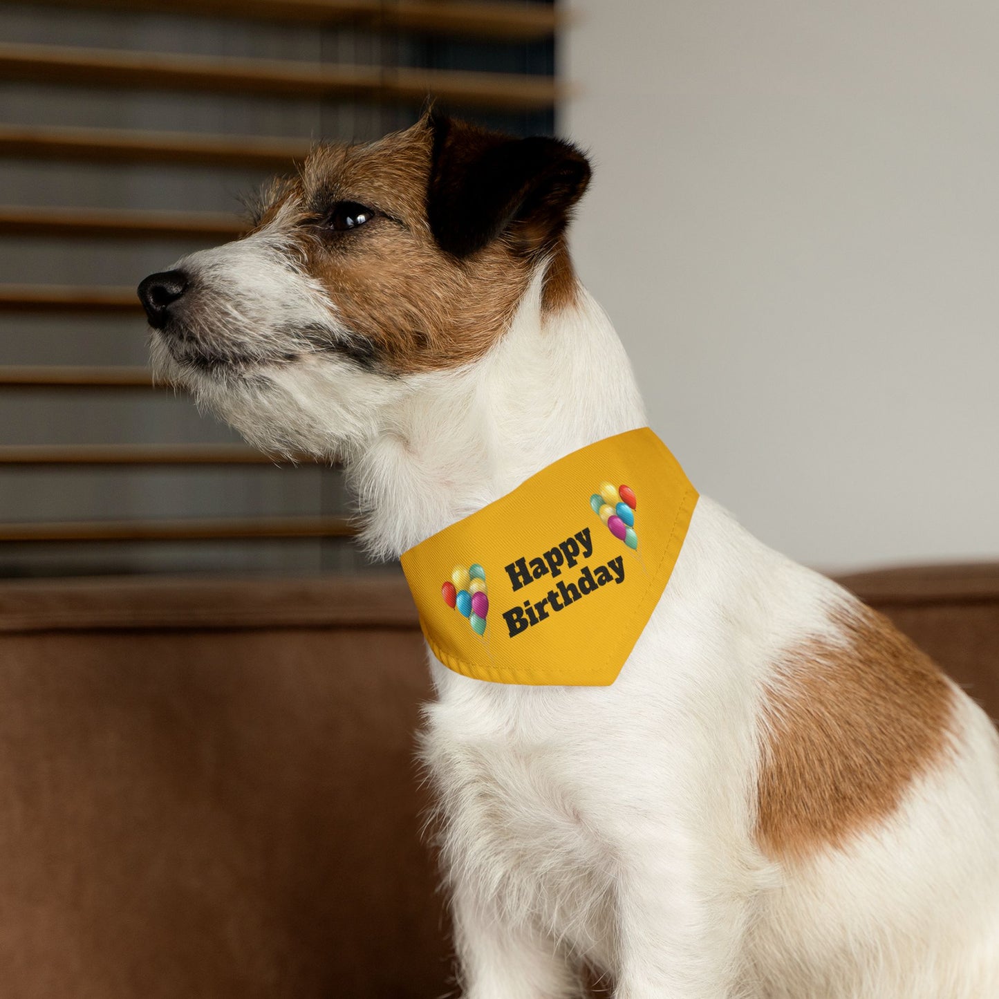 Happy Birthday on Yellow - Pet Bandana Collar