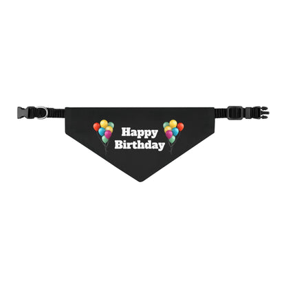 Happy Birthday on Black - Pet Bandana Collar